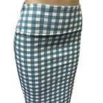 LuLaRoe  Blue White Gingham Plaid Cassie Stretch Midi Pencil Skirt Womens Medium Photo 2
