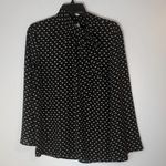 Ann Taylor  Factory Black White Green Bows Patterned Button‎ Down Shirt Bow tie Photo 0