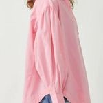Free People NWOT  Freya Poplin Tunic Button Down Blouse Pink Photo 3