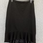 Anthropologie HD in Paris Skirt High Low Tiered Solid Black Size 8 Side Zip Photo 0