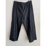 Susan Graver  Women's Faux Leather Wide-Leg Crop Pants Dark Navy Size 1X Stretch Photo 2