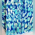 Chico's Weekends by Chico’s Royal Blue Teal & White Capri Leggings w Thigh Pockets 1/M Photo 4