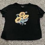 No Boundaries  Black Sunflower Short Sleeve Shirt L Junior’s Photo 0