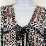 Angie  Y2K Boho Top Sz S Geometric Babydoll Festival Tassel Peasant Fairy Grunge Photo 2