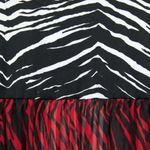 ZARA  ANIMAL ZEBRA PRINT FLOATY CONTRAST DRESS BLACK/WHITE/RED SIZE XS NEW Photo 7