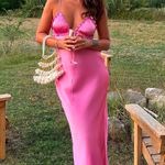 ZARA maxi dress hot satin pink lingerie style ruffled midi party Wedding cocktail Valentine’s date Photo 1