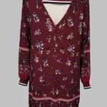 Maurice's maroon floral bar detail shift dress size large Photo 5