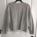 Joie  Women's Crew neck Front Cableknit Sweater Gray Size M Photo 2