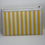 Kate Spade  Women’s Yellow White Stripe Stone Large Zip Clutch Purse NWT Photo 5