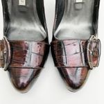 Pura Lopez Buckle Snake Skin Block Heels 37 Size 6.5 Photo 5