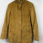 EXPRESS  Jacket Womens Mustard Yellow Tan‎ Funnel Neck Corduroy Size 7 8 Photo 0