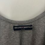 Brandy Melville  Crop Long Sleeve Grey Top Scoop Back Photo 2