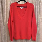PINK - Victoria's Secret PINK Victoria’s Secrwt bright red open knit oversized sweater, size s, GUC Photo 0