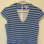 Lilly Pulitzer Lily Pulitzer Bree Mini Dress Blue White Striped Cap Sleeve V Neck Fit N Flare Photo 2