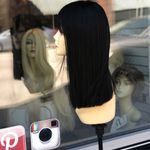 Blunt cut bob dark brown/black wig bangs 2020 Brown Photo 1