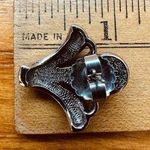 VTG Kjl For Avon Faux Marcasite Faux Pearl Floral Design Earring Set‎ Art Deco Silver Photo 7