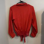 Free People Intimately  Rust Elsa Surplice Long Sleeve Bodysuit Photo 5