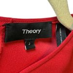 Theory Red Long Sleeve Bell Sleeve Flounce Hem Ruffles Aesthetic Chic Dress Sz 2 Photo 2