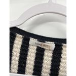 Tome Black White Striped Merino Wool Long Sleeve Crossover Wrap Sweater Size 16 Photo 48
