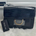 Rachel Zoe New Women’s Black Irim Faux Croc Crossbody Bag Photo 0