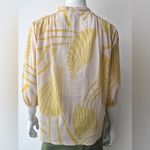 FRNCH  Button Up Gauzy Blouse Green Apricot Small Photo 4