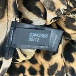 EXPRESS Women XS Blouse Ruffle Leopard Y2k Retro Sheer Cropped Preppy Coastal Photo 5