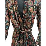 Long Sleeve Burn Out Paisley Mini Dress MULTI COLOR size M Size M Photo 6
