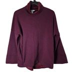 Athleta Cozy Karma Funnel Neck Sweatshirt Fleece Burgundy Pullover Top, Size S Photo 11