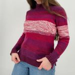 vintage y2k boho sunset sky striped mockneck sweater purple pink white size M Size M Photo 7
