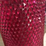 Paris Hilton 26 oz Double Wall Diamond Textured Plastic Tumbler with Straw, Pink Photo 7