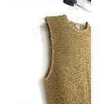 Vintage 60s La Dear Japan Metallic Gold Knit Womens Top Sz M Disco Retro Shimmer Size M Photo 2