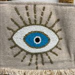 Antik Kraft | Multi-Color/Canvas Beaded Evil Eye Boho Tote Bag Photo 1