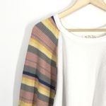 Free People  Rainbow Dreams Top L Large KNit Striped We the Free Boxy Boho Photo 2
