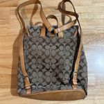 Coach Classic Signature Khaki Jacquard Vachetta Buckle Drawstring Backpack, EUC Photo 1