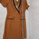 Danny & Nicole Vintage  Petite Size 8 Brown Animal Print Collar Knee Length Dress Photo 8