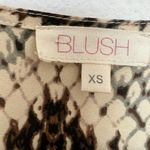 Blush snake print mini dress XSMALL Beige tan short sleeves animal print NEW Photo 7
