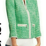 CAbi  women’s green tween jacket zip up, crop size 4,‎ spring, work, casual Photo 0