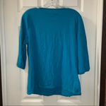Just My Size JMS  Blue V Neck 3/4 Sleeve Blouse 1X Photo 7