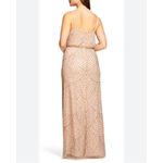 Adrianna Papell  NWT Pink Gold Spaghetti Strap Sequin Mesh Blouson Gown Size 18 Photo 3