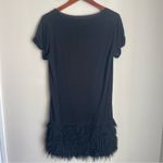 Diane Von Furstenberg  DVF Yoko Feather Silk Blend Black‎ Dress Women's Size XS Photo 4