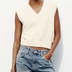 ZARA  Cream Cotton Blend Knit Sweater Vest‎ Photo 0