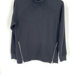 Athleta Cozy Karma Side Zip Black Funnel Neck Sweatshirt Photo 4