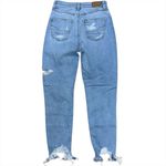 American Eagle  High Rise Mom Jeans Light Wash Ripped Stretch Women’s Size 0 Photo 1