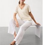 Athleta XL Essential V Neck Tee Winona Dune Stripe X-Large Photo 4