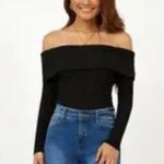 Showpo. Emory Park Black Off the shoulder top Women’s size small NWOT Photo 1