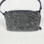 Madison West ‎ Rhinestone 2 Way Top Handle Chain Crossbody Purse Bag Silver Black Photo 3