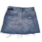 Free People  We The Free Mini Skirt Womens 27 Denim Distressed Frayed Button Fly Photo 8