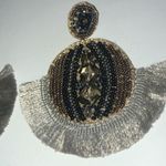 Huge Sequin Seed Bead Boho Fringe Beaded Statement Pierced Earrings Photo 2