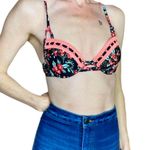 Xhilaration NWT Neon Orange Floral Embroidered Push-Up Bikini Top Photo 0