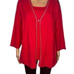 Sag Harbor Cardigan Cotton Blend 2in1 Soft Knit Comfort Pullover Red Size XL NWT Photo 8